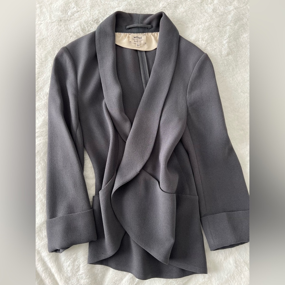 Wilfred Aritzia Gray Crop Chevalier Blazer Size 00